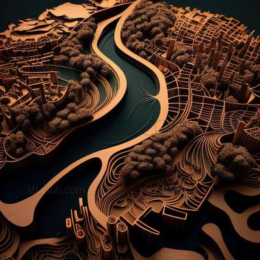 3D model Waterway Eain Singapore (STL)